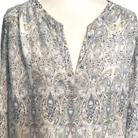 Artisan NY Blue Paisley Summer Tunic Top 3X - Picture 4 of 6
